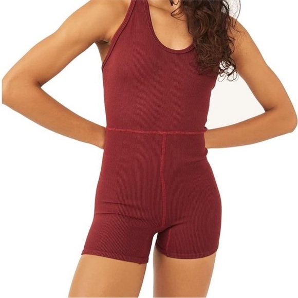 Free People FP Movement Active Free Style Onzie Shortsie M/L Maroon 41 - Picture 2 of 4